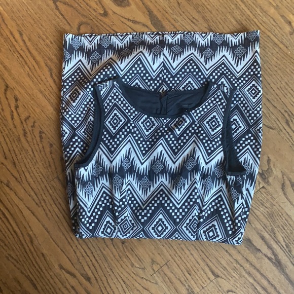J.Crew Black/White Diamond Ikat Casual Dress - Picture 6 of 9